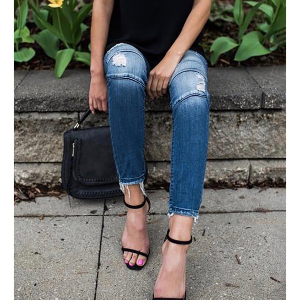 Moto Distressed Skinny Jeans - Picture 5 of 7